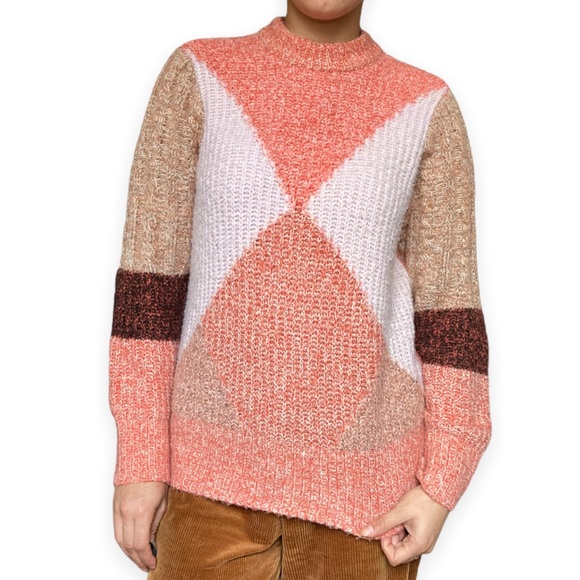 Y.A.S. Colorblock Sweater Long Sleeve Earth Tones Urban Outfitters - Picture 4 of 6